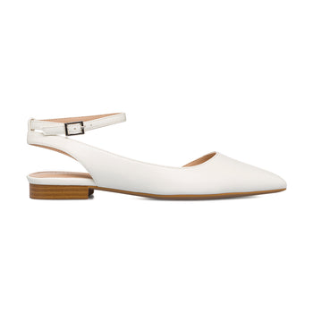 Ballerine slingback bianche con cinturino alla caviglia Lora Ferres, Donna, SKU w015000198, Immagine 0